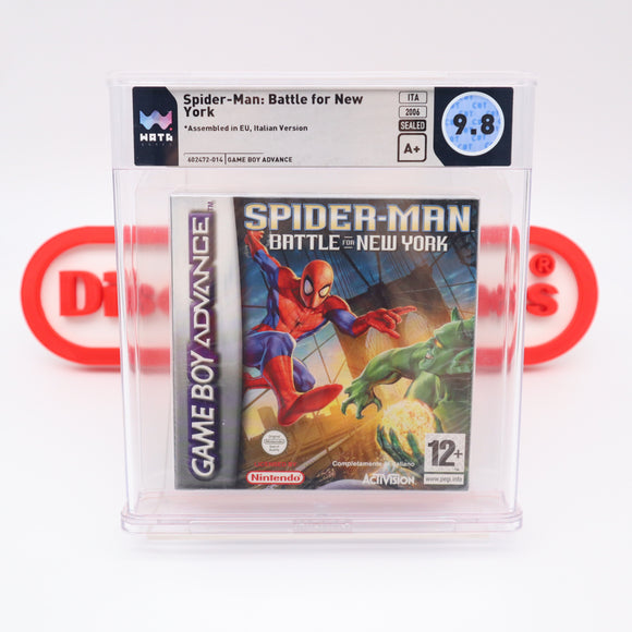 SPIDERMAN / SPIDER-MAN: BATTLE FOR NEW YORK - WATA GRADED 9.8 A+! NEW & Factory Sealed! (Game Boy Advance GBA)