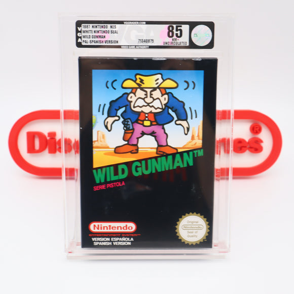 WILD GUNMAN - VGA GRADED 85 NM+ SILVER UNCIRCULATED SPANISH VERSION! NEW! (NES Nintendo)