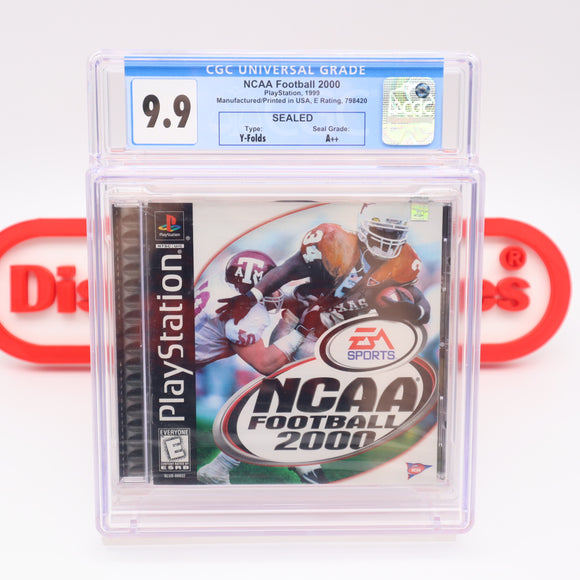 NCAA FOOTBALL 2000 - CGC GRADED 9.9 A++! NEW & Factory Sealed! (PS1 PlayStation 1)