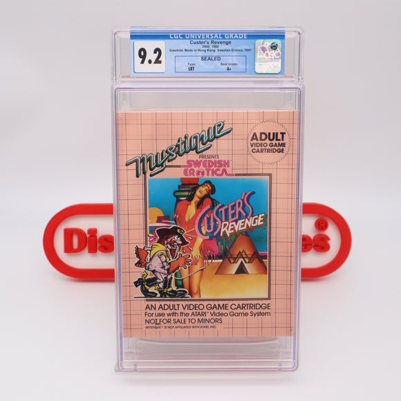 MYSTIQUE ADULT VIDEO GAME: CUSTER'S REVENGE - CGC GRADED 9.2 A+! NEW & Factory Sealed! (Atari 2600)