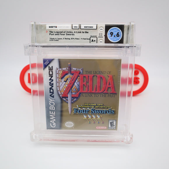 LEGEND OF ZELDA: A LINK TO THE PAST & FOUR SWORDS - WATA GRADED 9.6 A+! NEW & Factory Sealed with Authentic H-Seam! (Nintendo Game Boy Advance GBA)