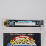 WWE / WWF 2ND ANNUAL BATTLE OF THE SUPERSTARS + ID TAG KEYCHAIN! IGS GRADED 8.5 BOX 9 SEAL! NEW & Factory Sealed with Authentic H-Overlap Seam! (VHS)