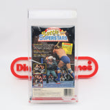 WWE / WWF 2ND ANNUAL BATTLE OF THE SUPERSTARS + ID TAG KEYCHAIN! IGS GRADED 8.5 BOX 9 SEAL! NEW & Factory Sealed with Authentic H-Overlap Seam! (VHS)