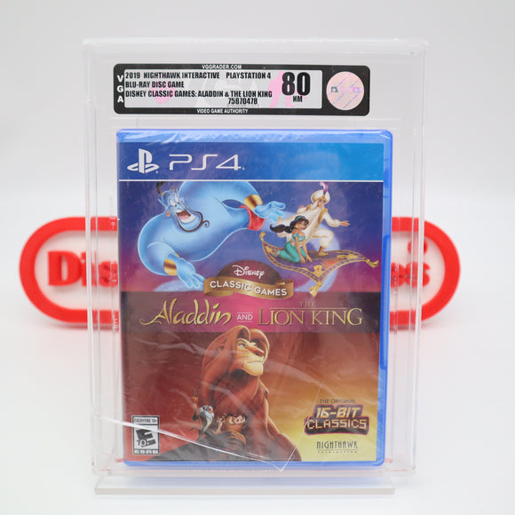 DISNEY CLASSIC GAMES: ALADDIN AND THE LION KING - VGA GRADED 80 NM SILVER! NEW & Factory Sealed! (PS4 PlayStation 4)