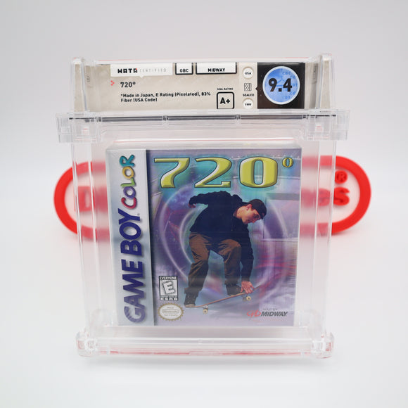 720 DEGREES SKATEBOARDING - WATA GRADED 9.4 A+! NEW & Factory Sealed! (Game Boy Color GBC)