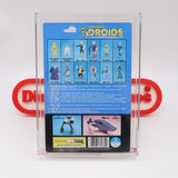 JANN TOSH WITH COLLECTOR'S COIN - AFA GRADED 75 Y-EX+/NM 12 BACK - NEW Authentic & Factory Sealed! (MOC Vintage Star Wars DROIDS Figure)