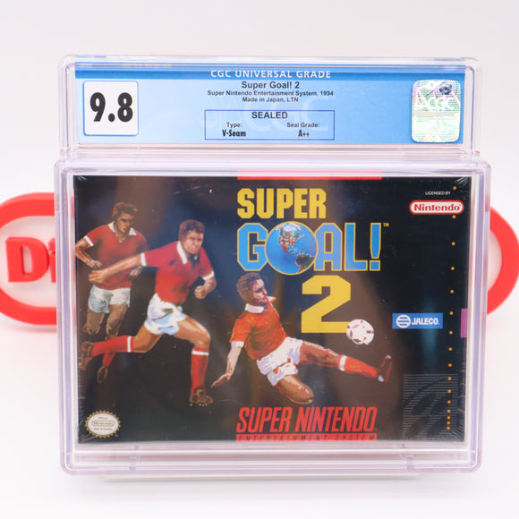 SUPER GOAL! 2 II SOCCER - CGC GRADED 9.8 A++! NEW & Factory Sealed! (SNES Super Nintendo)