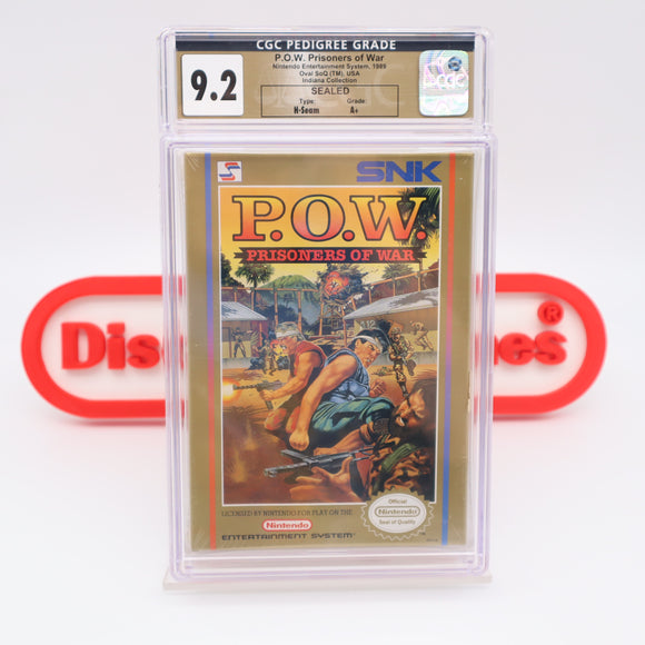 P.O.W. PRISONERS OF WAR - CGC PEDIGREE GRADED 9.2 A+! NEW & Factory Sealed with Authentic H-Seam! (NES Nintendo)