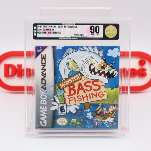 MONSTER! BASS FISHING - VGA GRADED 90 MINT GOLD! NEW & Factory Sealed with Authentic H-Seam! (GBA Game Boy Advance)