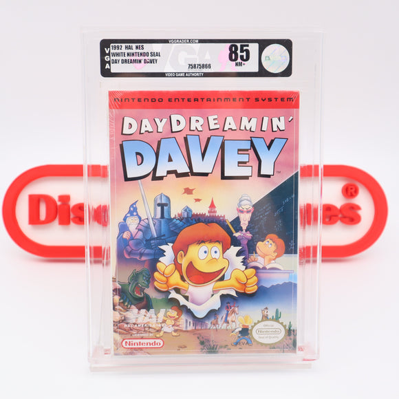 DAY DREAMIN' DAVEY / DREAMING DAVIE - VGA GRADED 85 NM+ SILVER! NEW & Factory Sealed with Authentic H-Seam! (NES Nintendo)