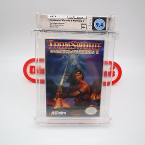 IRONSWORD: WIZARDS & WARRIORS II 2 - WATA GRADED 9.4 A+! NEW & Factory Sealed with Authentic H-Seam! (NES Nintendo)