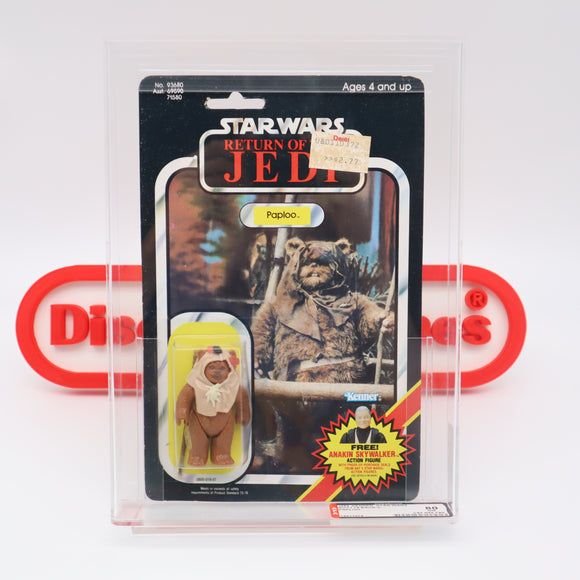 EWOK: PAPLOO - AFA GRADED 80 NM 79 BACK - NEW Authentic & Factory Sealed! (MOC Vintage Star Wars Figure)
