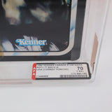 PRINCESS LEIA ORGANA IN COMBAT PONCHO - AFA GRADED 70 Y-EX+ 77 BACK - NEW Authentic & Factory Sealed! (MOC Vintage Star Wars Figure)