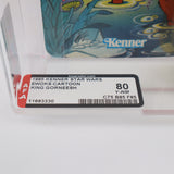 KING GORNSEESH WITH COLLECTOR'S COIN! AFA GRADED 80 Y-NM 6 BACK - NEW Authentic & Factory Sealed! (MOC Vintage Star Wars EWOKS Figure)