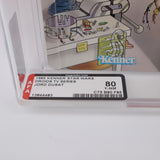 JORD DUSAT WITH COLLECTOR COIN - AFA GRADED 80 Y-NM 12 BACK - NEW Authentic & Factory Sealed! (MOC Vintage Star Wars DROIDS Figure)