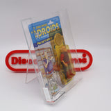 JORD DUSAT WITH COLLECTOR COIN - AFA GRADED 80 Y-NM 12 BACK - NEW Authentic & Factory Sealed! (MOC Vintage Star Wars DROIDS Figure)