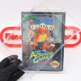 THE AQUATIC GAMES STARRING JAMES POND AND TEH AQUABATS - NEW & Factory Sealed with Authentic V-Overlap Seam! (Sega Genesis)