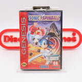 SONIC THE HEDGEHOG SPINBALL (EARLY PRINT GA VERSION!) NEW & Factory Sealed with Authentic V-Overlap Seam! (Sega Genesis)