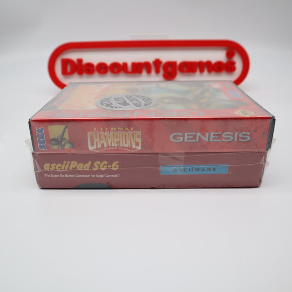 ETERNAL CHAMPIONS WITH CONTROLLER BUNDLE - NEW & Factory Sealed with Authentic V-Overlap Seam! (Sega Genesis)