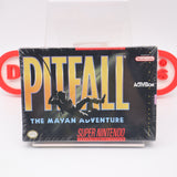 PITFALL: THE MAYAN ADVENTURE - NEW & Factory Sealed with Authentic H-Overlap Seam! (SNES Super Nintendo)