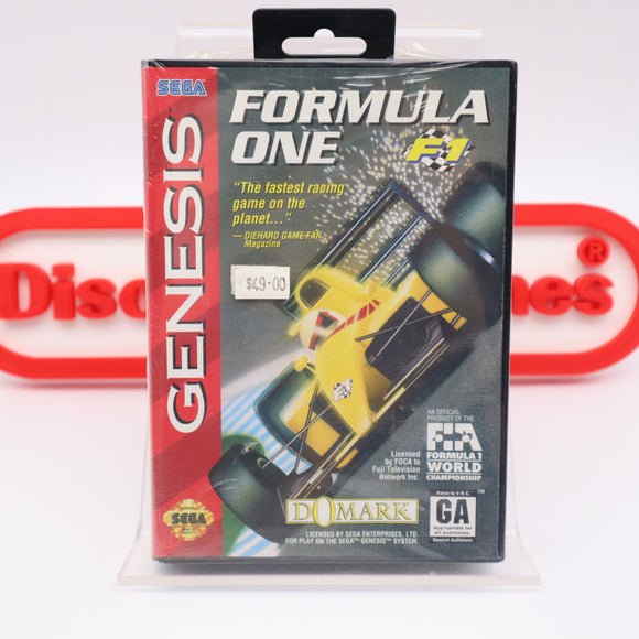 FORMULA ONE 1 F1 RACING (POP 0!!!) - NEW & Factory Sealed with Authentic Tube Seam! (Sega Genesis)