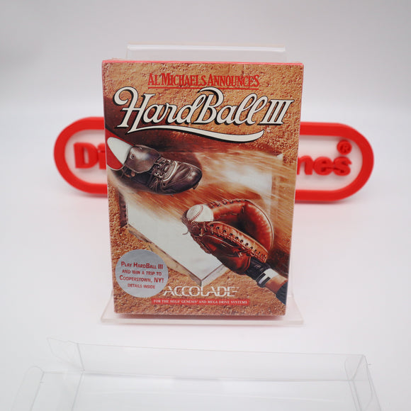HARD BALL / HARDBALL III 3 BASEBALL - MINT! NEW & Factory Sealed! (Sega Genesis)