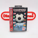 CHAMPIONS WORLD CLASS SOCCER - NEW & Factory Sealed with Authentic V-Overlap Seam! (Sega Genesis)