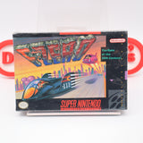 F-ZERO / FZERO w/ UPSIDE DOWN RECYCLING SYMBOL! NEW & Factory Sealed with Authentic H-Overlap Seam! (SNES Super Nintendo)