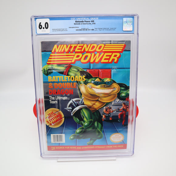 NINTENDO POWER ISSUE #49 - BATTLETOADS & DOUBLE DRAGON COVER - CGC GRADED 6.0