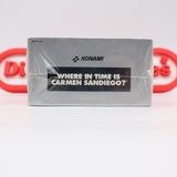 KONAMI: WHERE IN TIME IS CARMEN SANDIEGO? + SPECIAL PROTECTIVE CASE! NEW & Factory Sealed with Authentic 3-Sided Seam! (NES Nintendo)