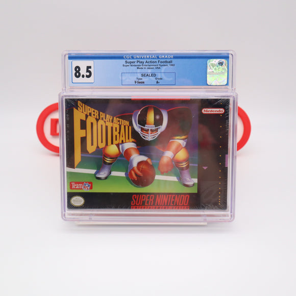 SUPER PLAY ACTION FOOTBALL - CGC GRADED 8.5 A+! NEW & Factory Sealed! (SNES Super Nintendo)