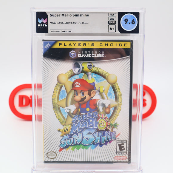 SUPER MARIO SUNSHINE / SUN SHINE - WATA GRADED 9.6 A+! NEW & Factory Sealed! (Nintendo GameCube)