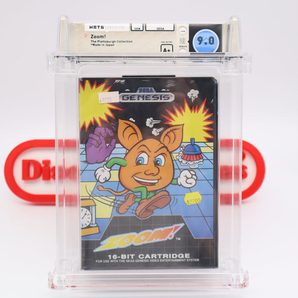 ZOOM! WATA PEDIGREE GRADED 9.0 A+! NEW & Factory Sealed! (Sega Genesis)