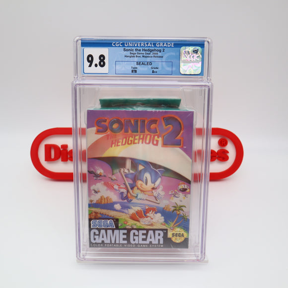 SONIC THE HEDGEHOG 2 II - CGC GRADED 9.8 A++! NEW & Factory Sealed! (Sega Game Gear)