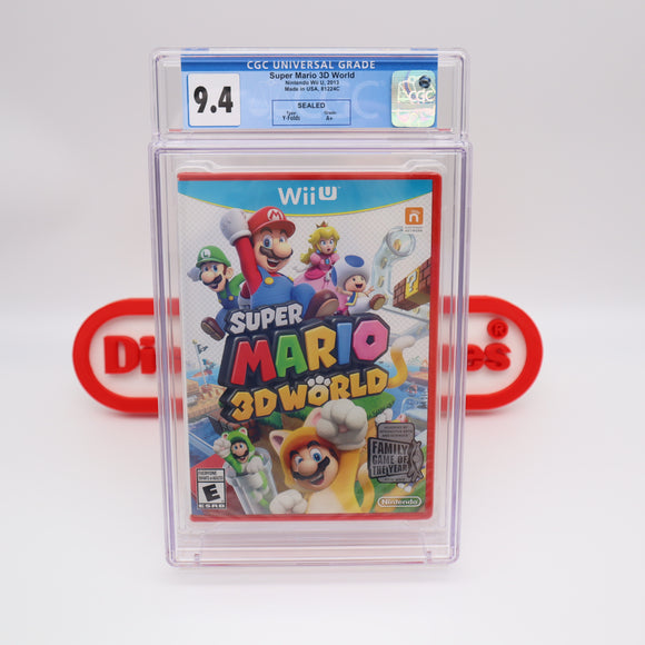 SUPER MARIO 3D WORLD - CGC GRADED 9.4 A+! NEW & Factory Sealed! (Nintendo Wii U)