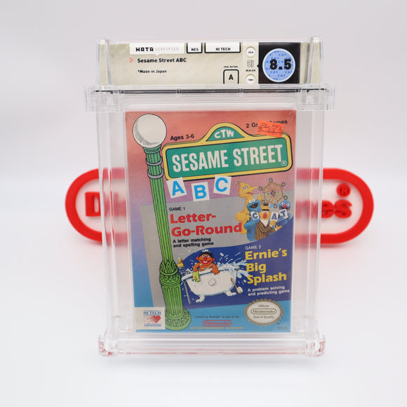 SESAME STREET ABC A B C - WATA GRADED 8.5 A! NEW & Factory Sealed with Authentic H-Seam! (NES Nintendo)