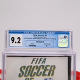 FIFA SOCCER 95 1995 SOCCER - CGC GRADED 9.2 B NEW & Factory Sealed! (Sega Genesis)