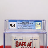 SAFE AT HOME! Baseball Movie with Mickey Mantle & Roger Haris! CGC GRADED 9.4 A+! NEW & Factory Sealed with Authentic V-Overlap Seam! (VHS)