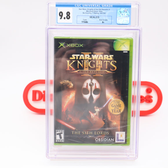 STAR WARS: KNIGHTS OF THE OLD REPUBLIC II 2 - CGC GRADED 9.8 A+! NEW & Factory Sealed! (XBOX)