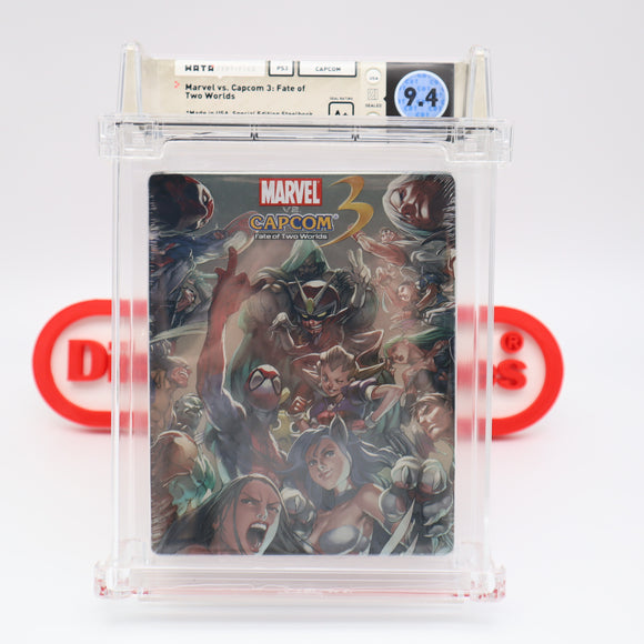 MARVEL VS. CAPCOM 3 III: FATE OF TWO WORLDS - STEELBOOK! WATA GRADED 9.4 A+! NEW & Factory Sealed! (PS3 PlayStation 3)