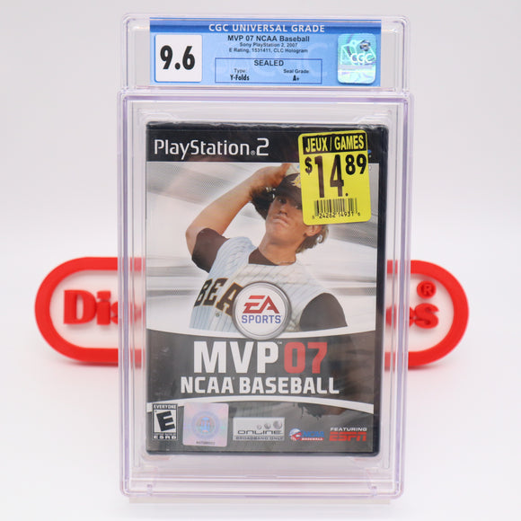 MVP 07 2007 NCAA BASEBALL - CGC GRADED 9.6 A+! NEW & Factory Sealed! (PS2 PlayStation 2)