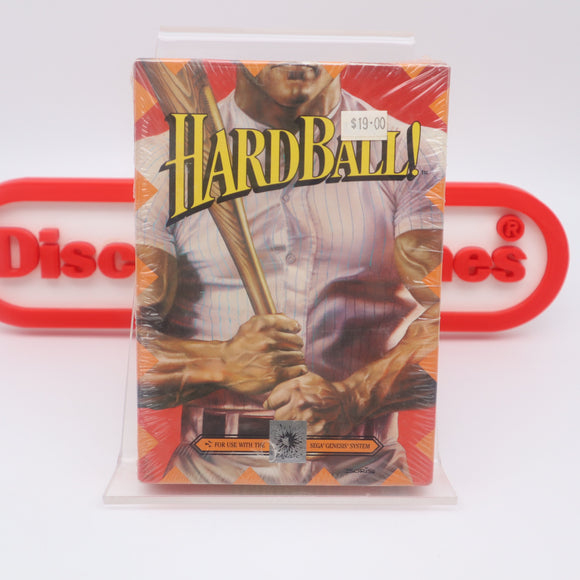 HARDBALL! BASEBALL - NEW & Factory Sealed with Authentic 3-Sided Seam! (Sega Genesis)