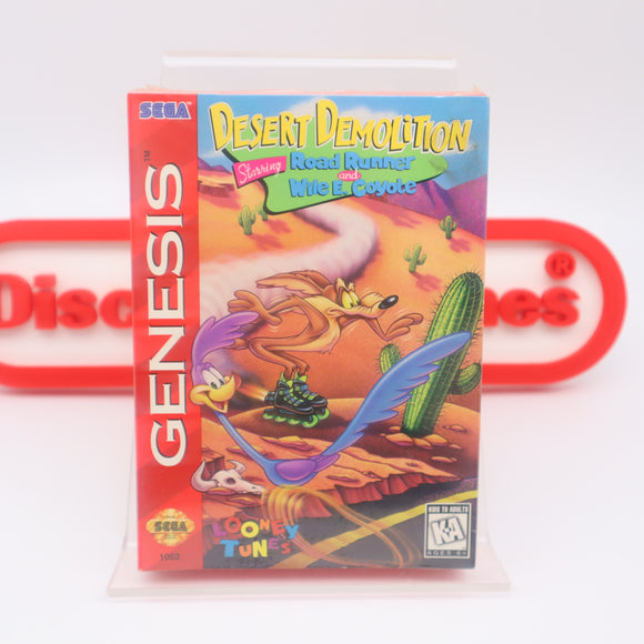 DESERT DEMOLITION: STARRING ROAD RUNNER AND WILE E. COYOTE - NEW & Factory Sealed with Authentic 3-Sided Seam! (Sega Genesis)