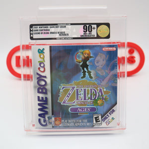 THE LEGEND OF ZELDA: ORACLE OF AGES - VGA GRADED 90+ MINT GOLD UNCURLATED! NEW & Factory Sealed with Authentic H-Seam! (Game Boy Color GBC)