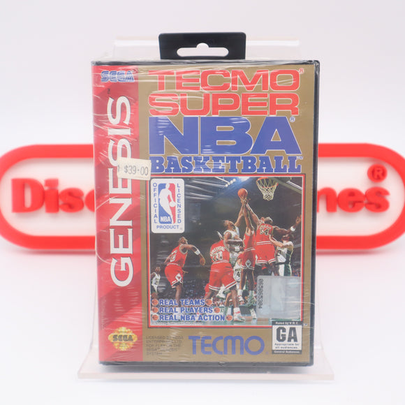 TECMO SUPER NBA BASKETBALL - NEW & Factory Sealed with Authentic Tube Seam! (Sega Genesis)