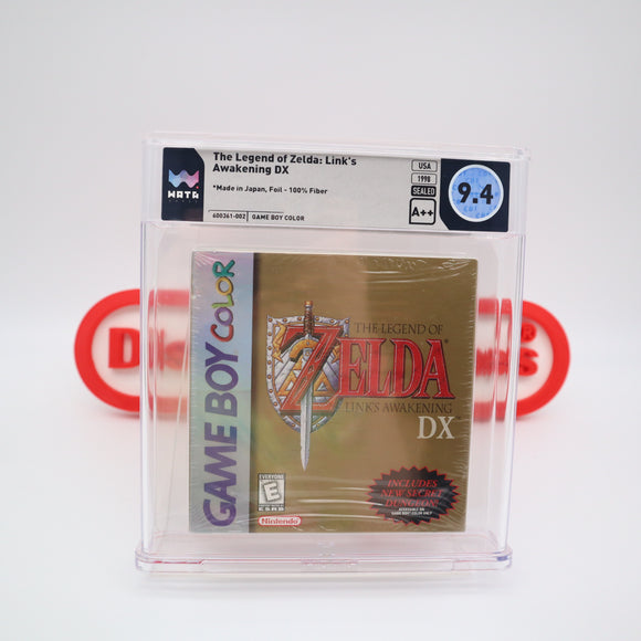 THE LEGEND OF ZELDA: LINK'S AWAKENING DX - WATA GRADED 9.4 A++! FOIL COVER! NEW & Factory Sealed! (Game Boy Color GBC)