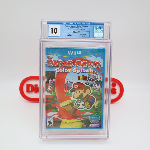 PAPER MARIO: COLOR SPLASH - GRADED PERFECT CGC 10 A++! NEW & Factory Sealed! (Nintendo Wii U)