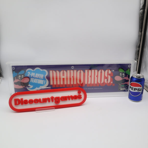 1983 NINTENDO MARIO BROS. BROTHERS ARCADE MARQUEE WITH NOA STICKER! CAS GRADED 75! AUTHENTIC ORIGINAL!
