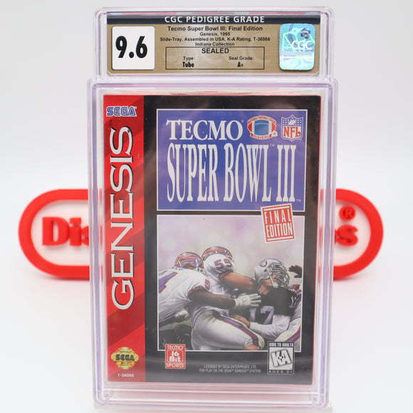TECMO SUPER BOWL III 3: FINAL EDITION - CGC GRADED 9.6 A+! NEW & Factory Sealed! (Sega Genesis)