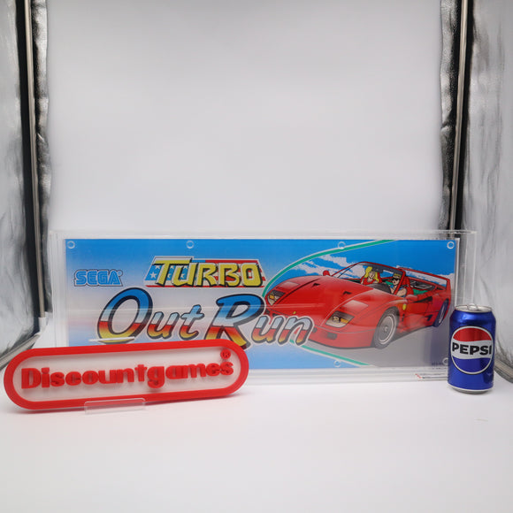 1989 SEGA TURBO OUT RUN / OUTRUN ARCADE MARQUEE - CAS GRADED 85! AUTHENTIC ORIGINAL!
